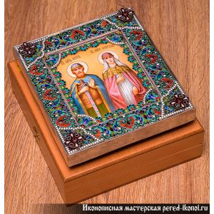 Ювелирная икона Петра и Февронии Муромских