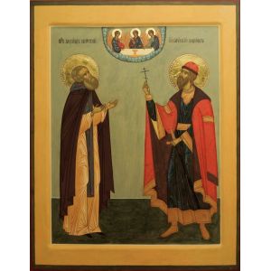 Икона Преподобный Александр Свирский и Святой Благоверный Князь Александр Невский